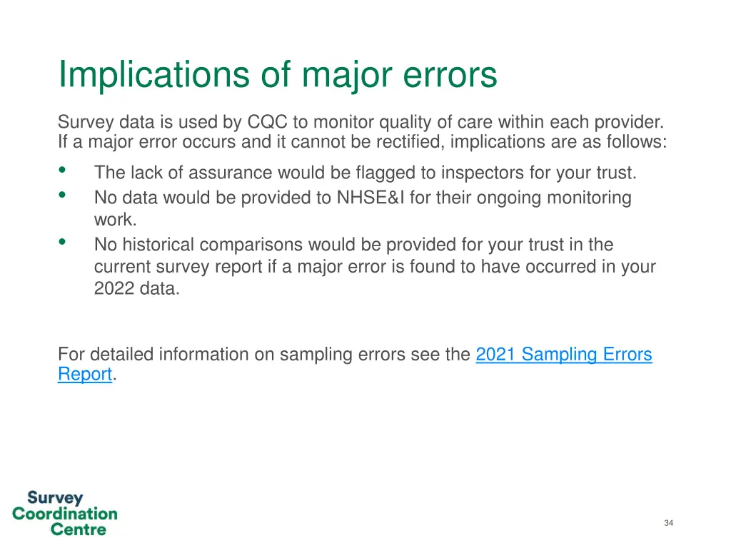 implications of major errors