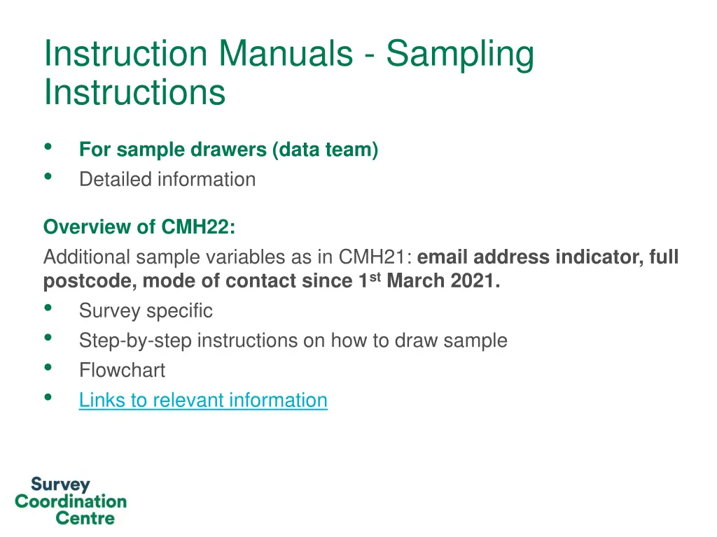 instruction manuals sampling instructions