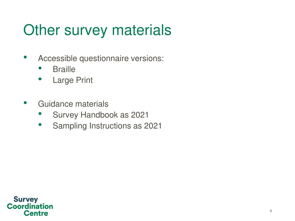 other survey materials