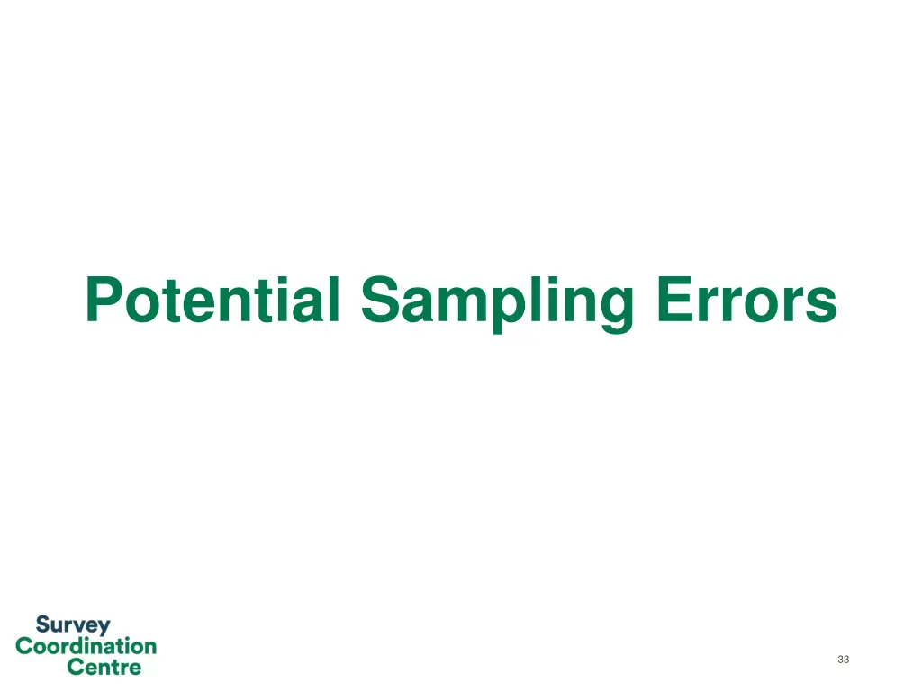 potential sampling errors