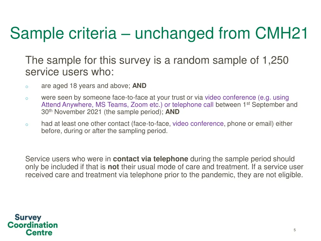 sample criteria unchanged from cmh21