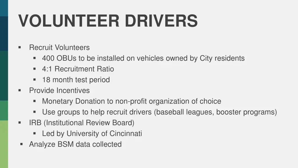 volunteer drivers