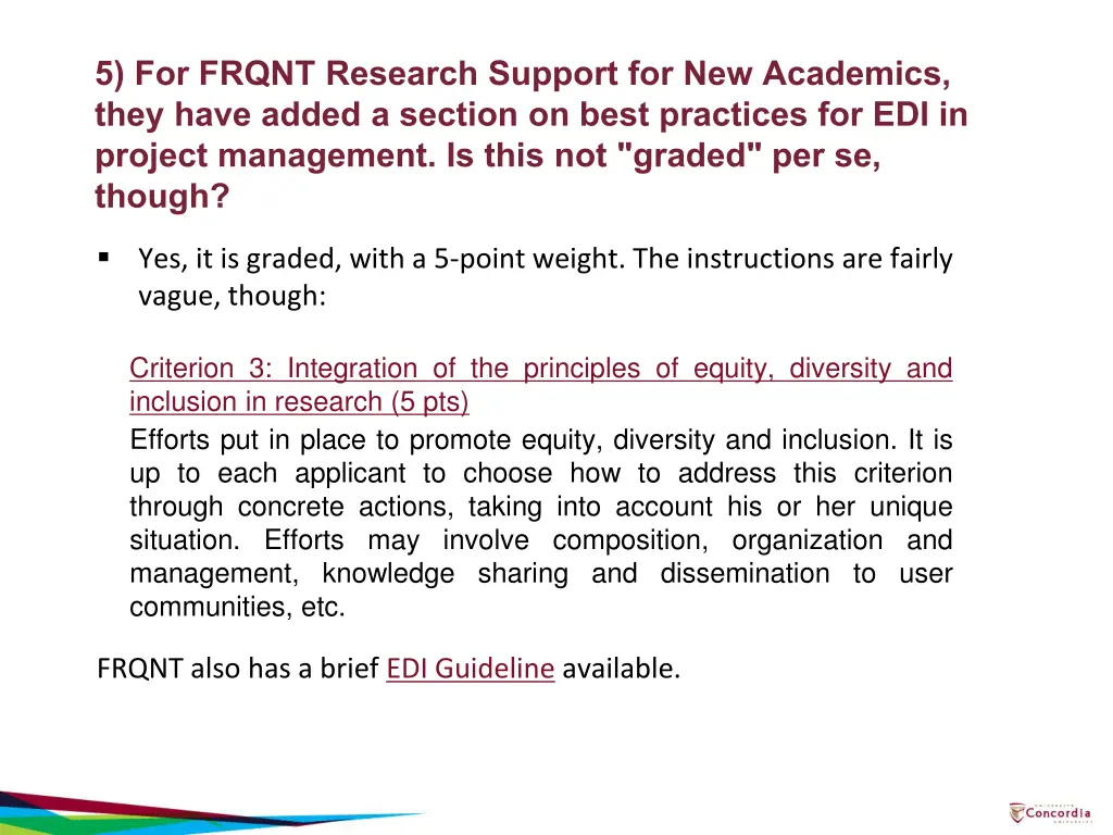 5 for frqnt research support for new academics