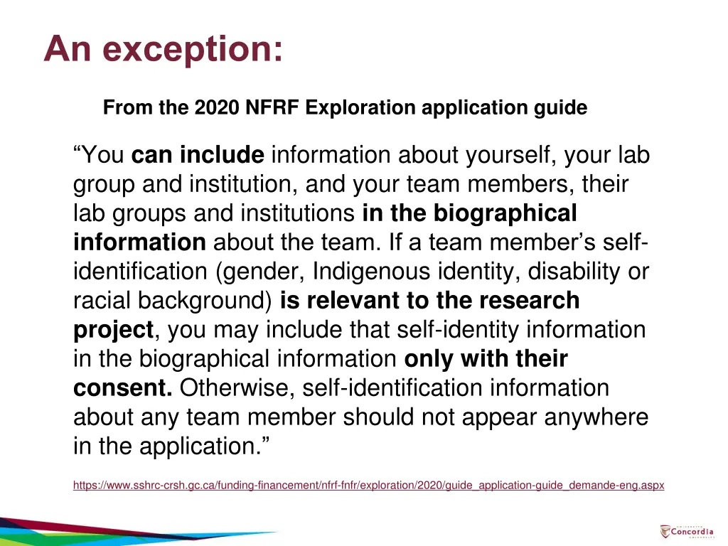 an exception