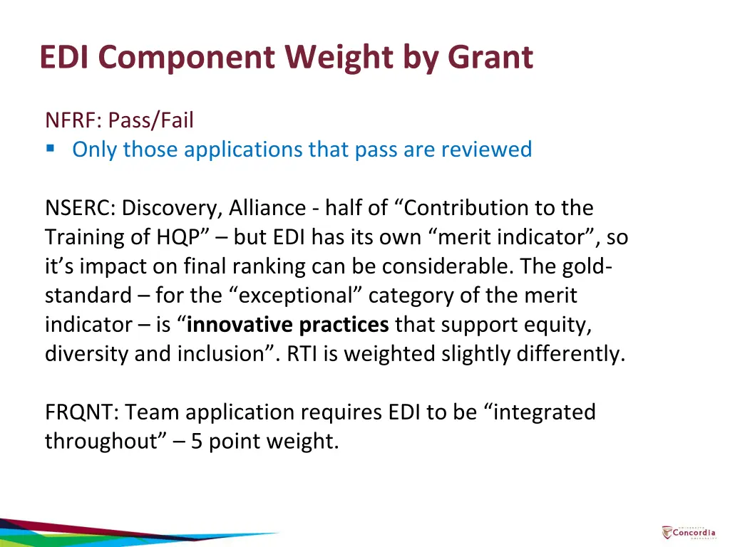 edi component weight by grant