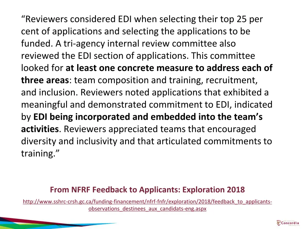 reviewers considered edi when selecting their