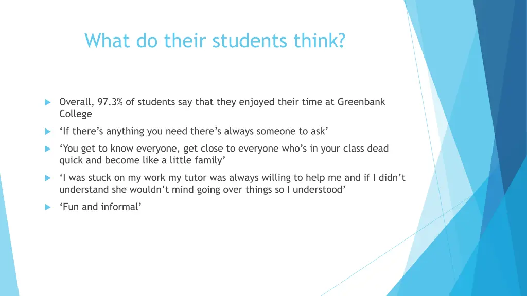 what do their students think