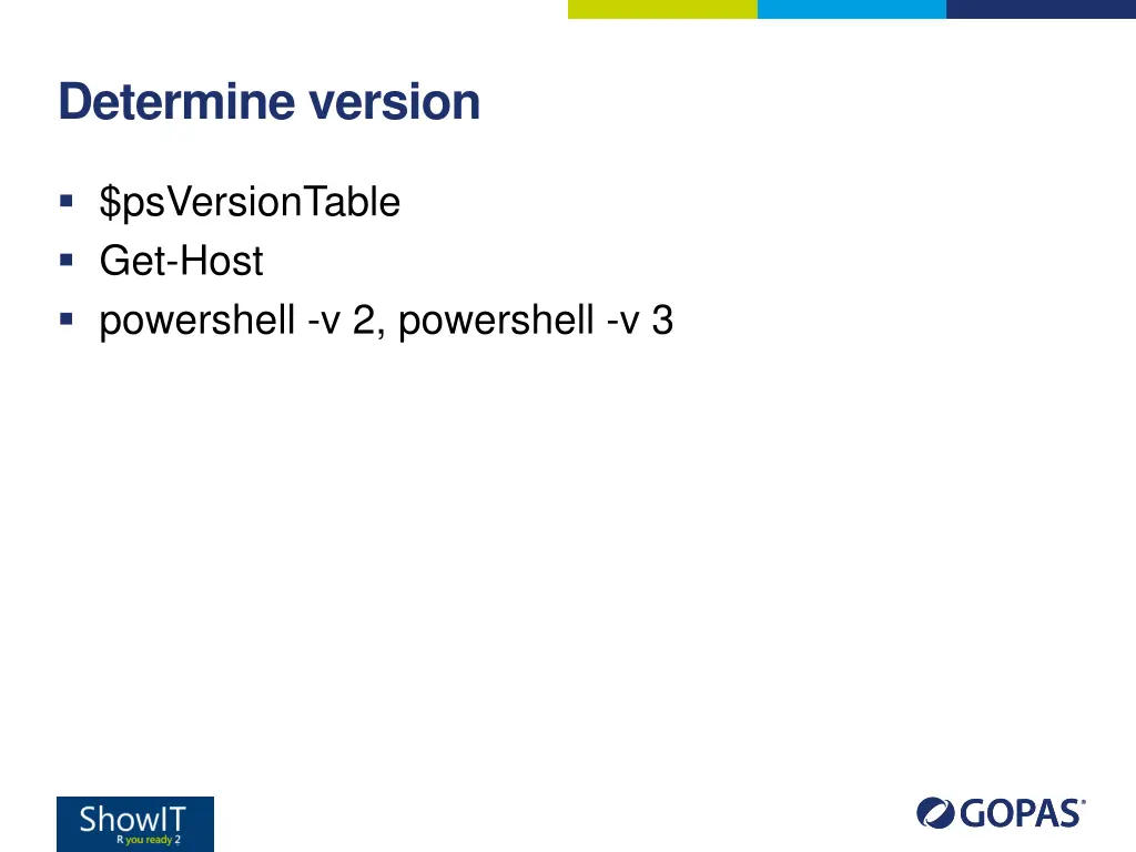 determine version