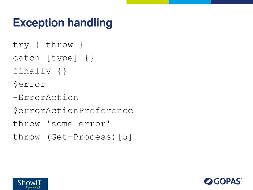 exception handling