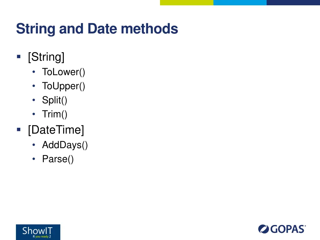 string and date methods