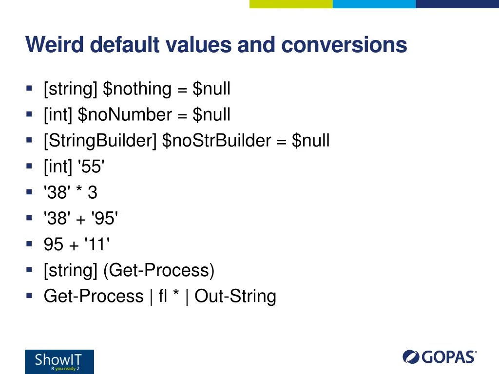 weird default values and conversions