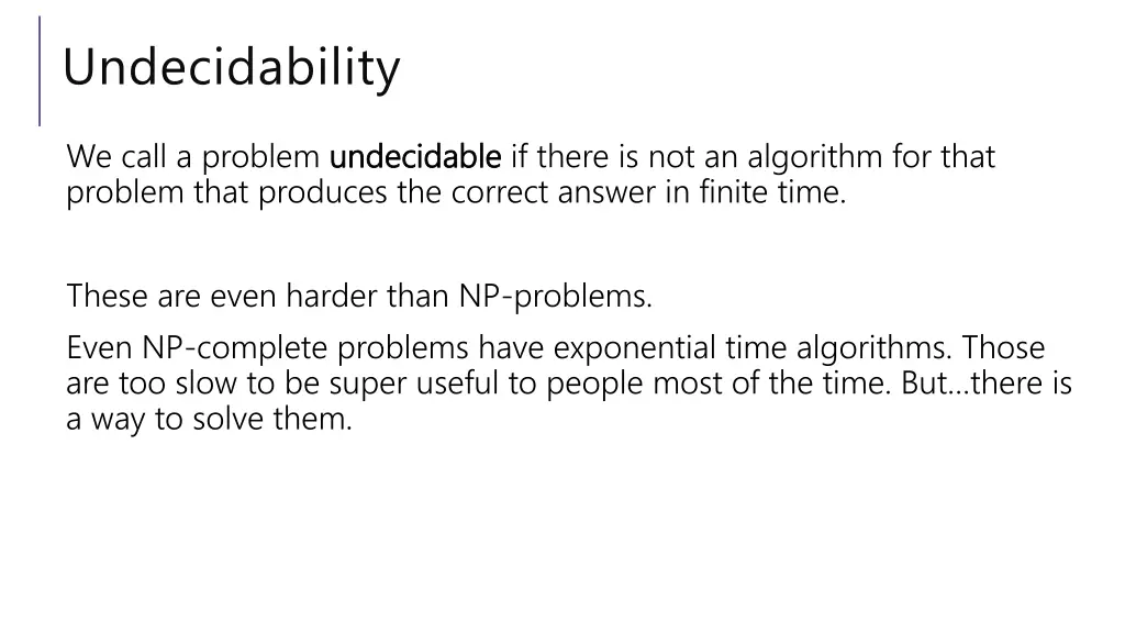 undecidability