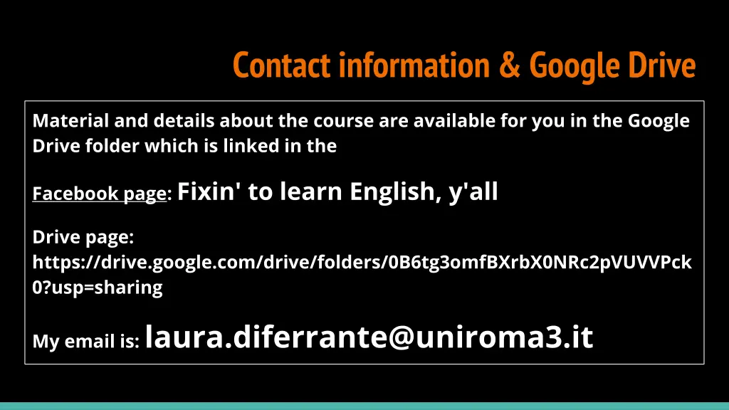 contact information google drive
