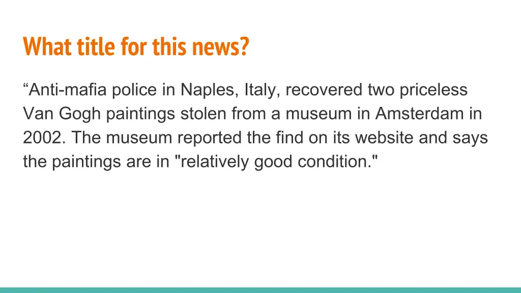what title for this news
