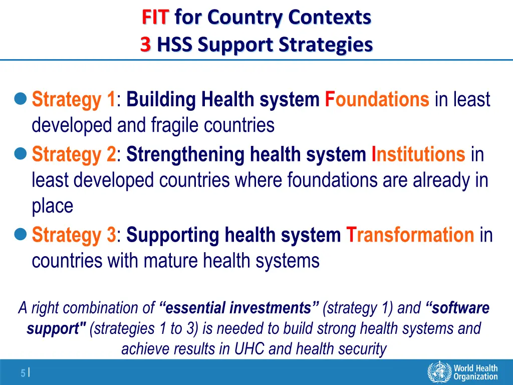 fit for country contexts 3 hss support strategies