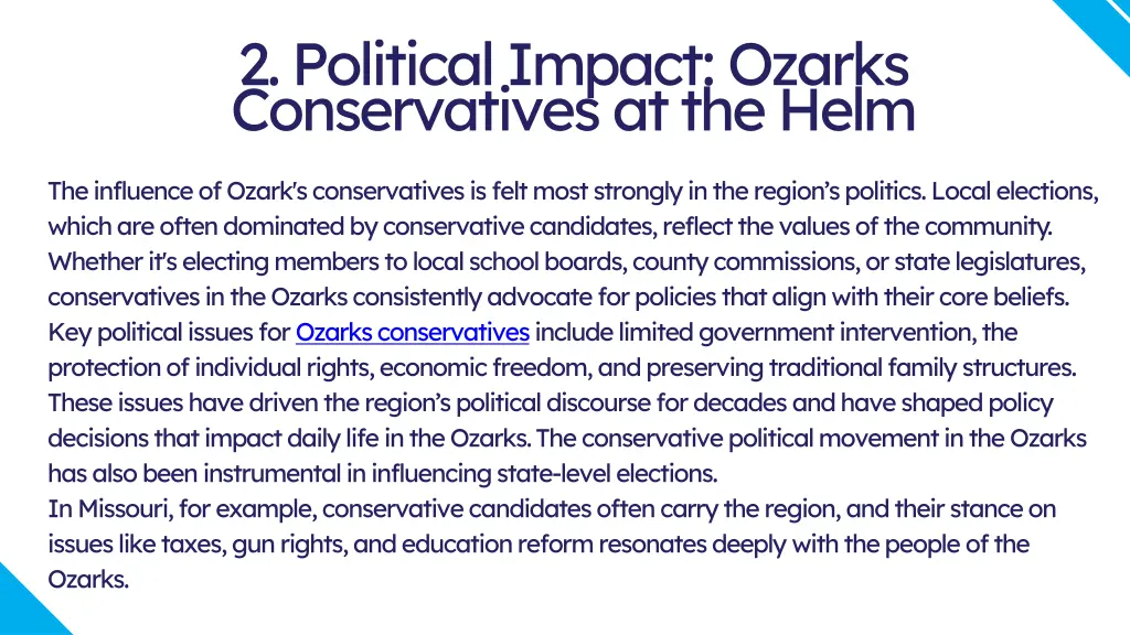 2 political impact ozarks conservatives