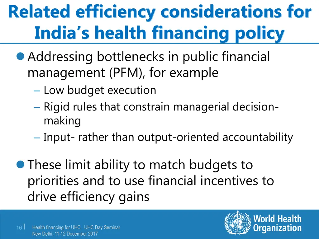 related efficiency considerations for india
