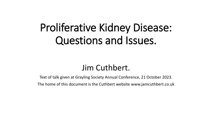 proliferative kidney disease proliferative kidney