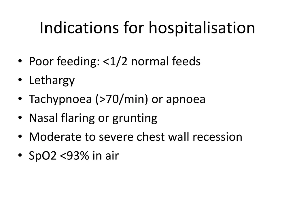 indications for hospitalisation 1