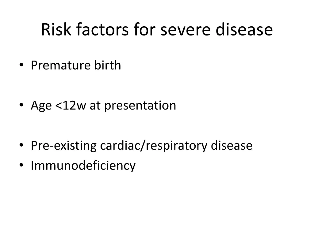 risk factors for severe disease