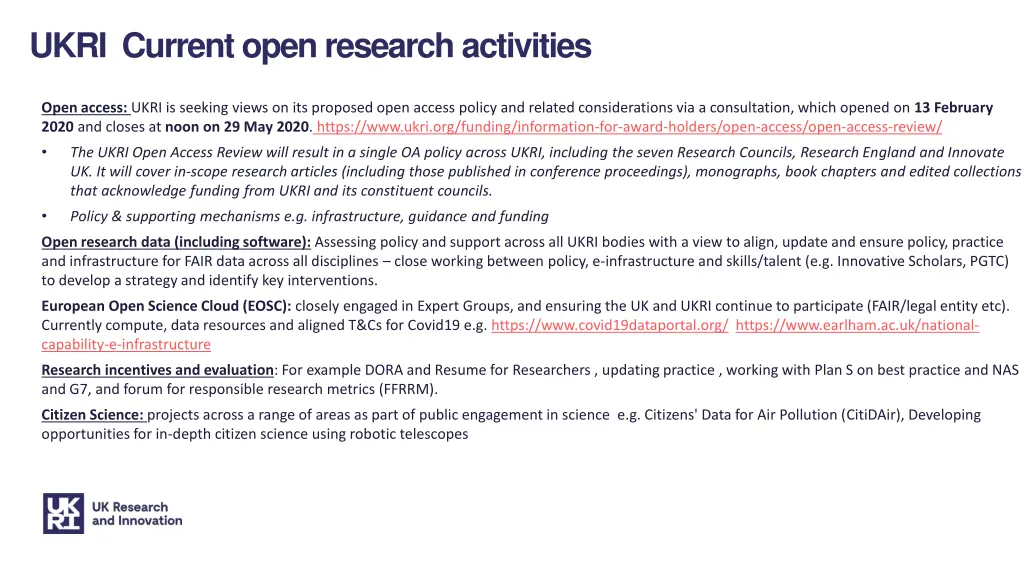 ukri current open research activities