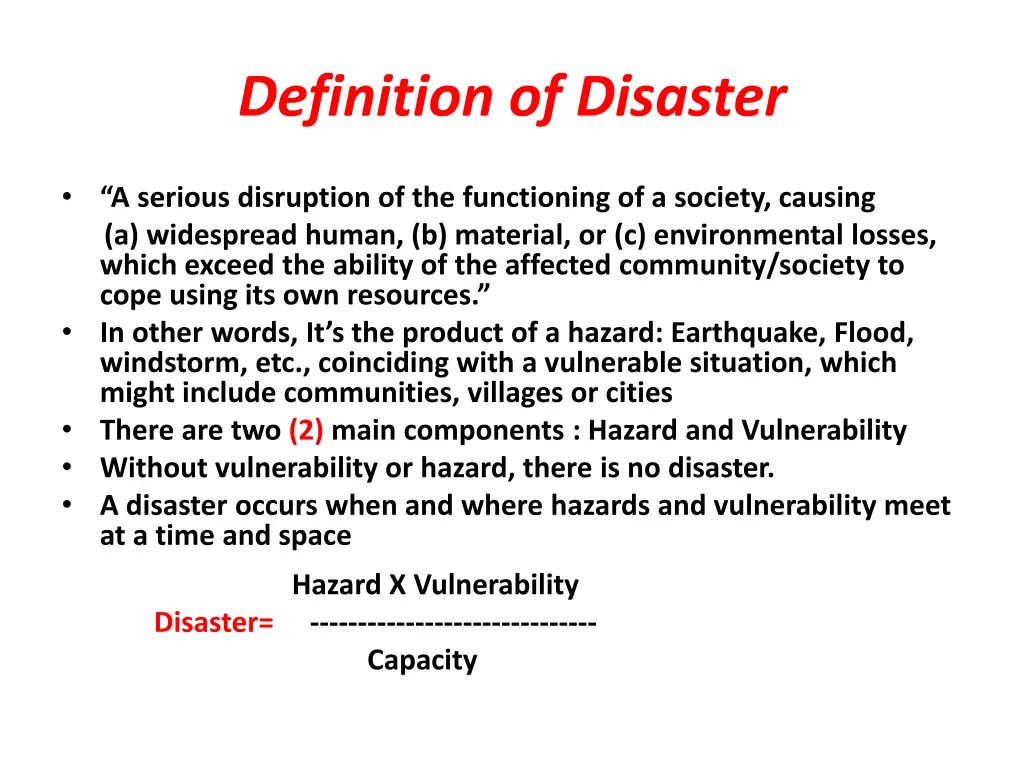 definition of disaster