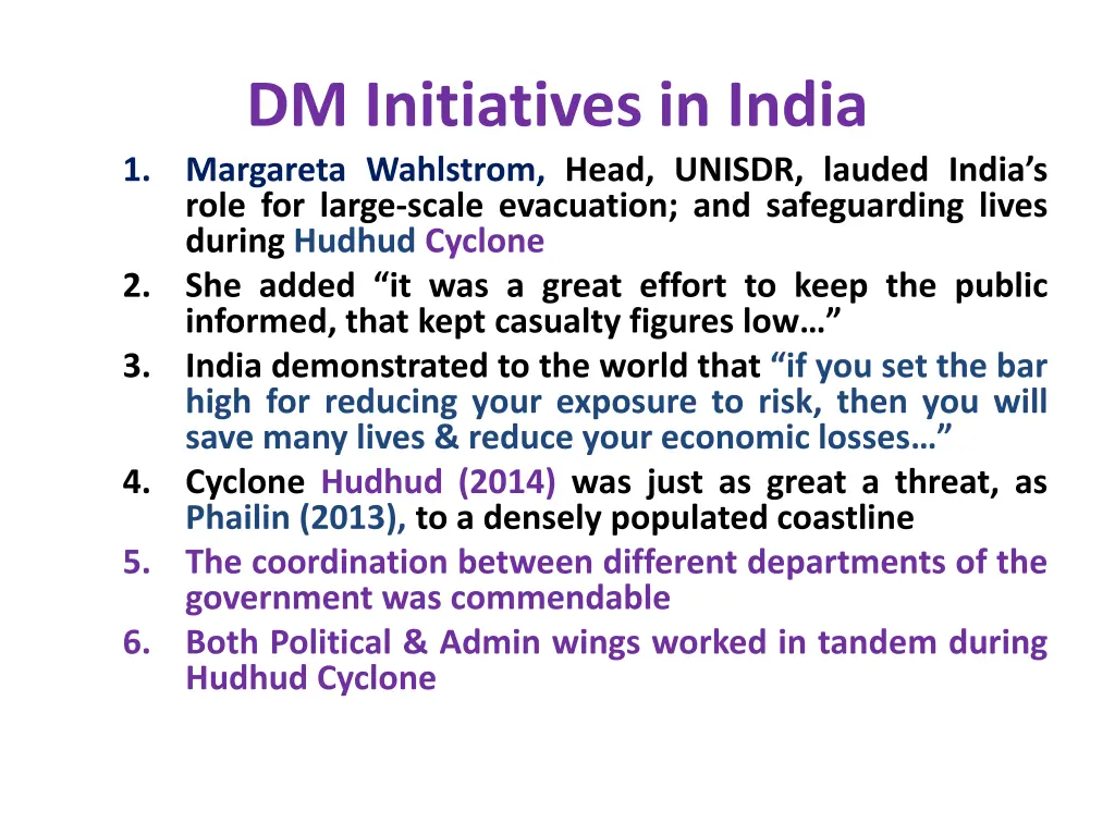 dm initiatives in india margareta wahlstrom head
