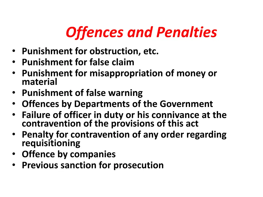 offences and penalties punishment for obstruction
