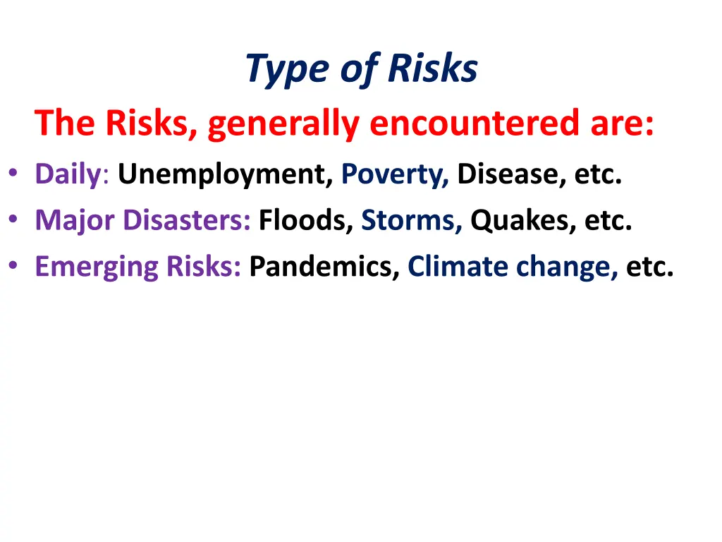 type of risks