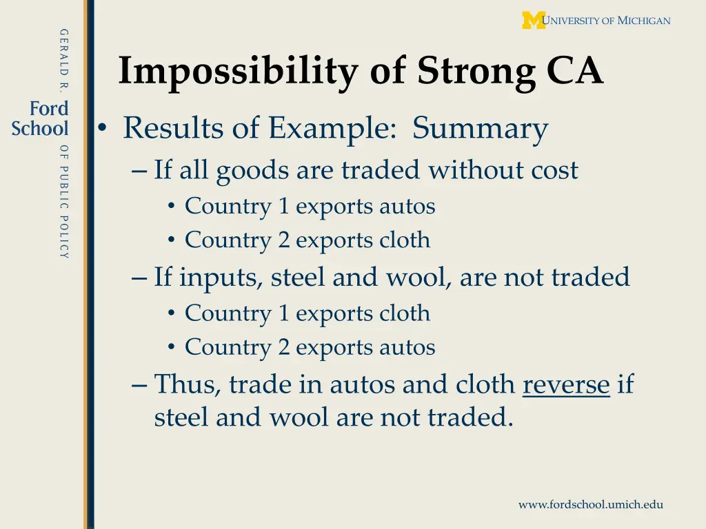 impossibility of strong ca 1