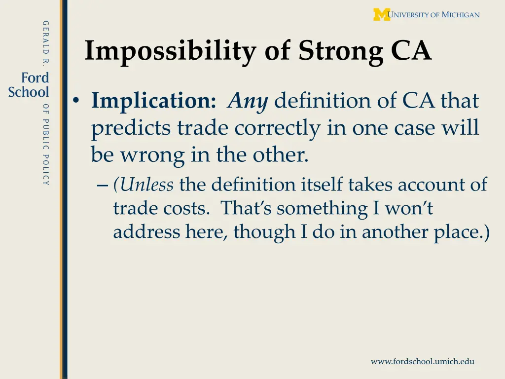 impossibility of strong ca 2