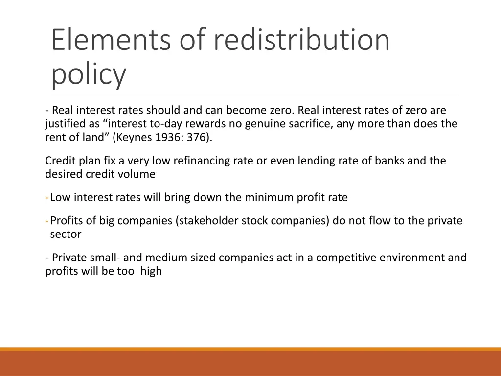 elements of redistribution policy