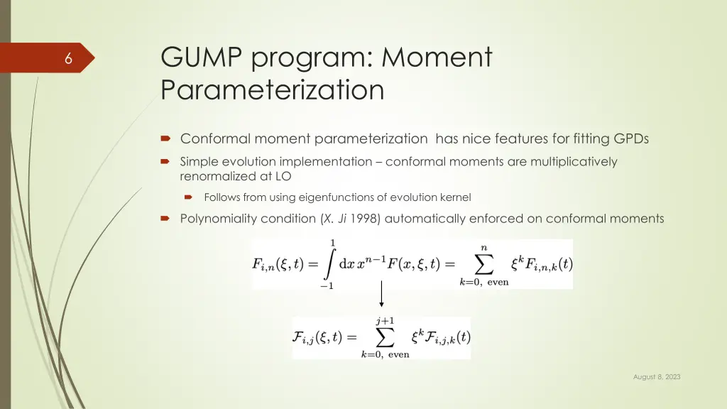 gump program moment parameterization 1