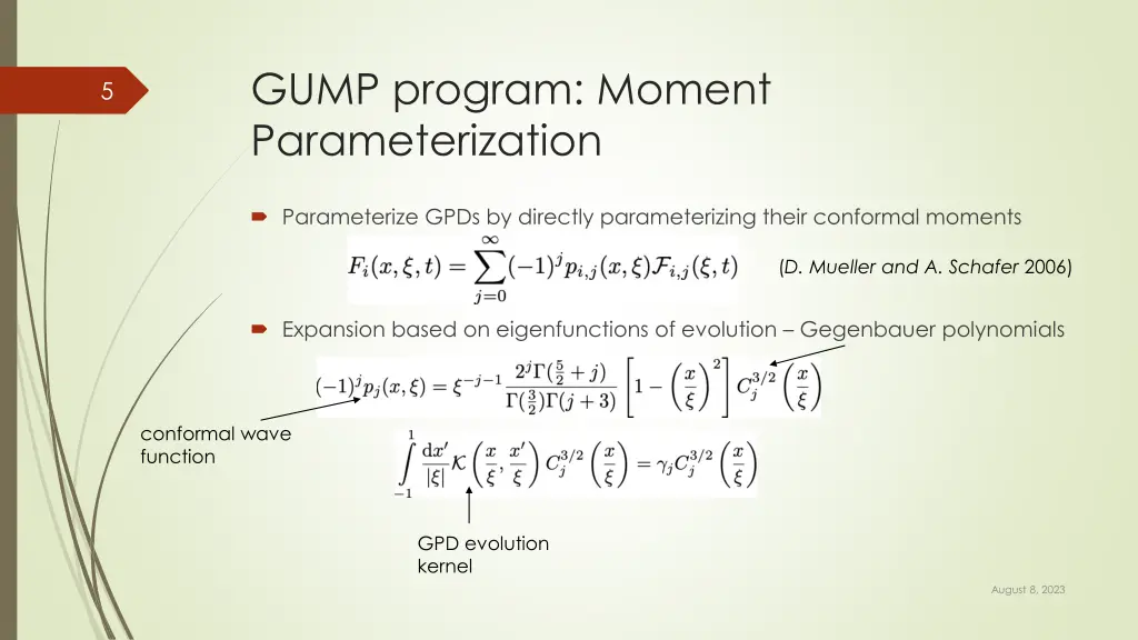 gump program moment parameterization