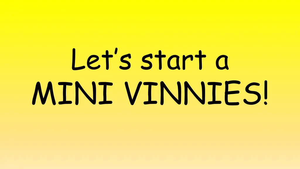 let s start a mini vinnies