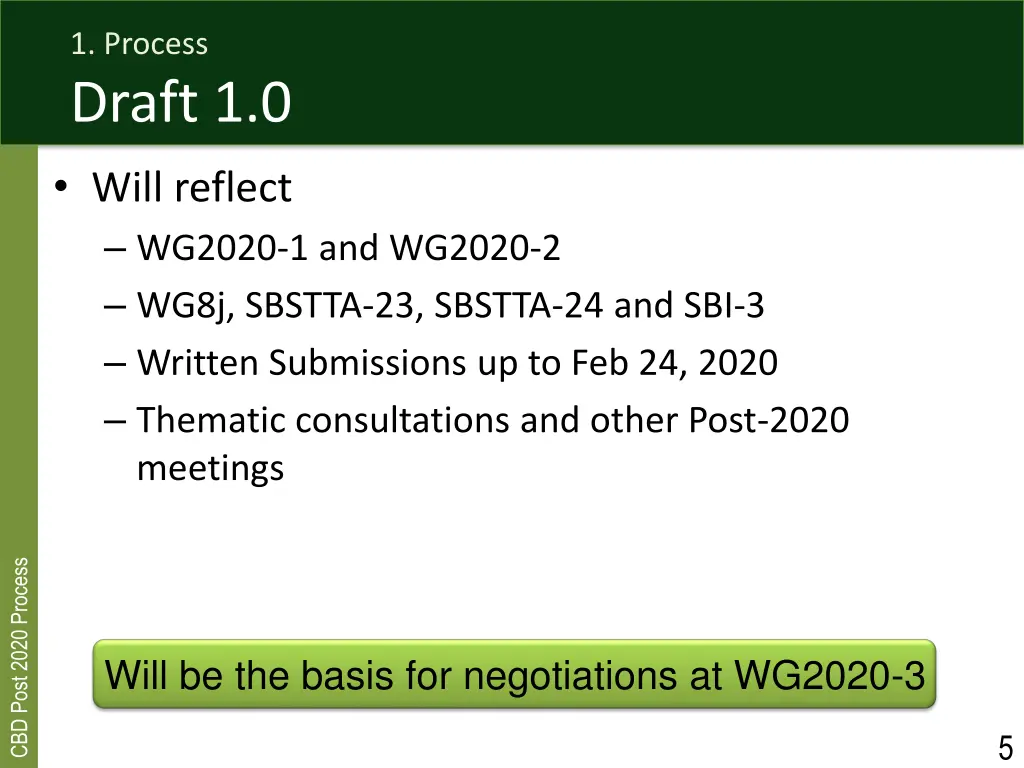 1 process draft 1 0 will reflect wg2020