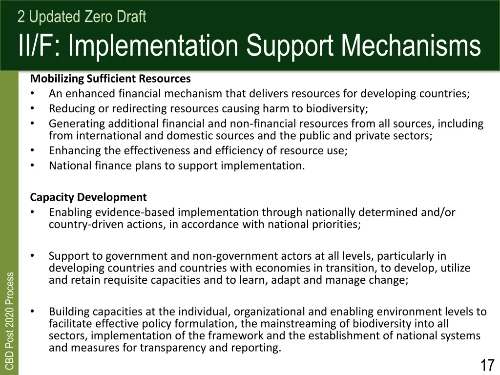 2 updated zero draft ii f implementation support