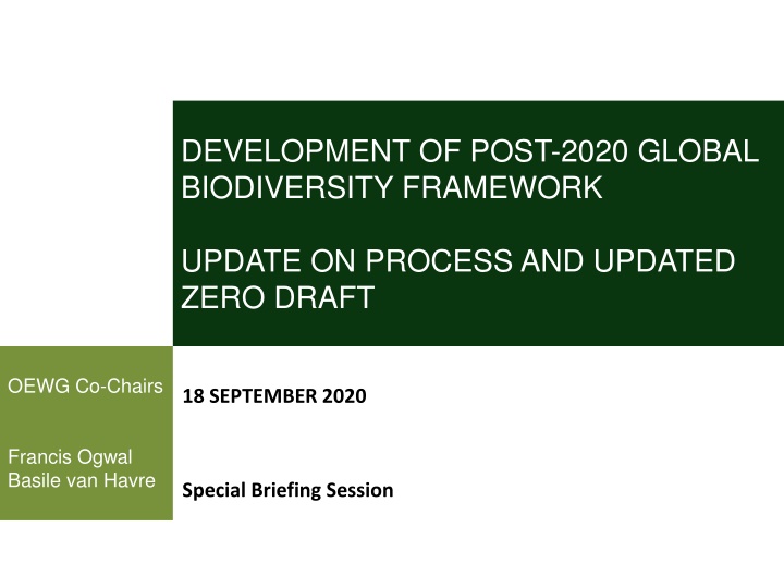 development of post 2020 global biodiversity