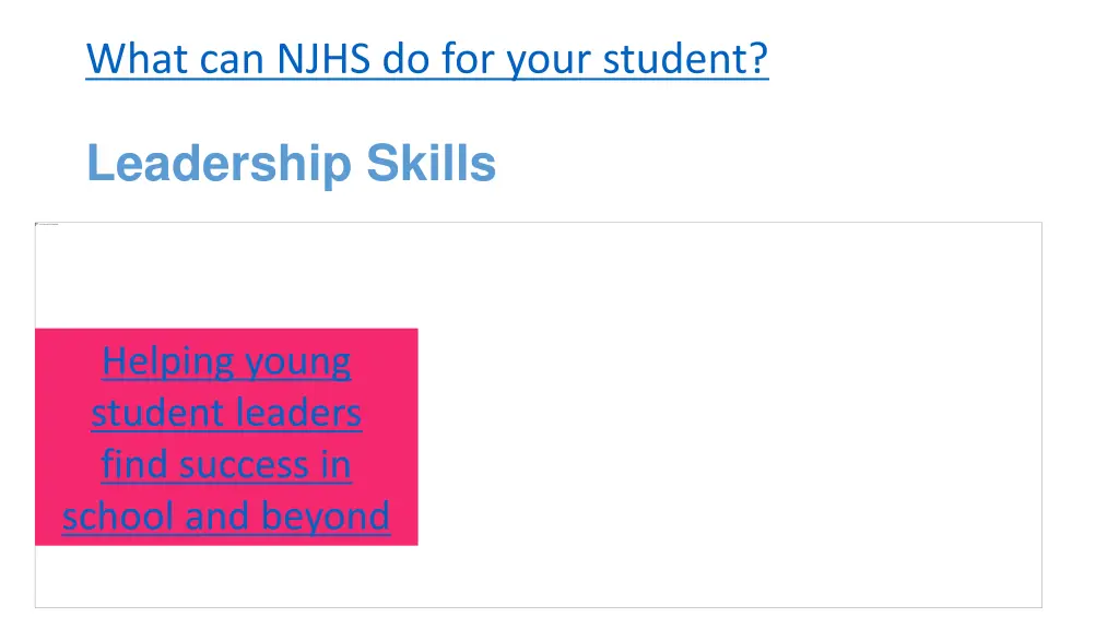 what can njhs do for your student