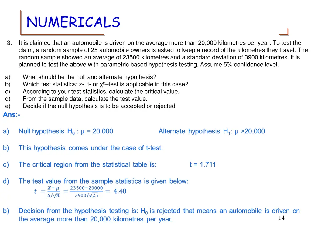 numericals 2