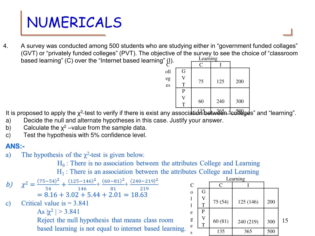 numericals 3