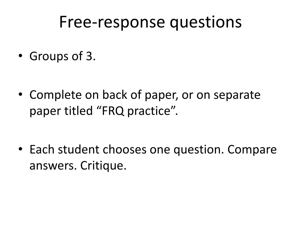 free response questions
