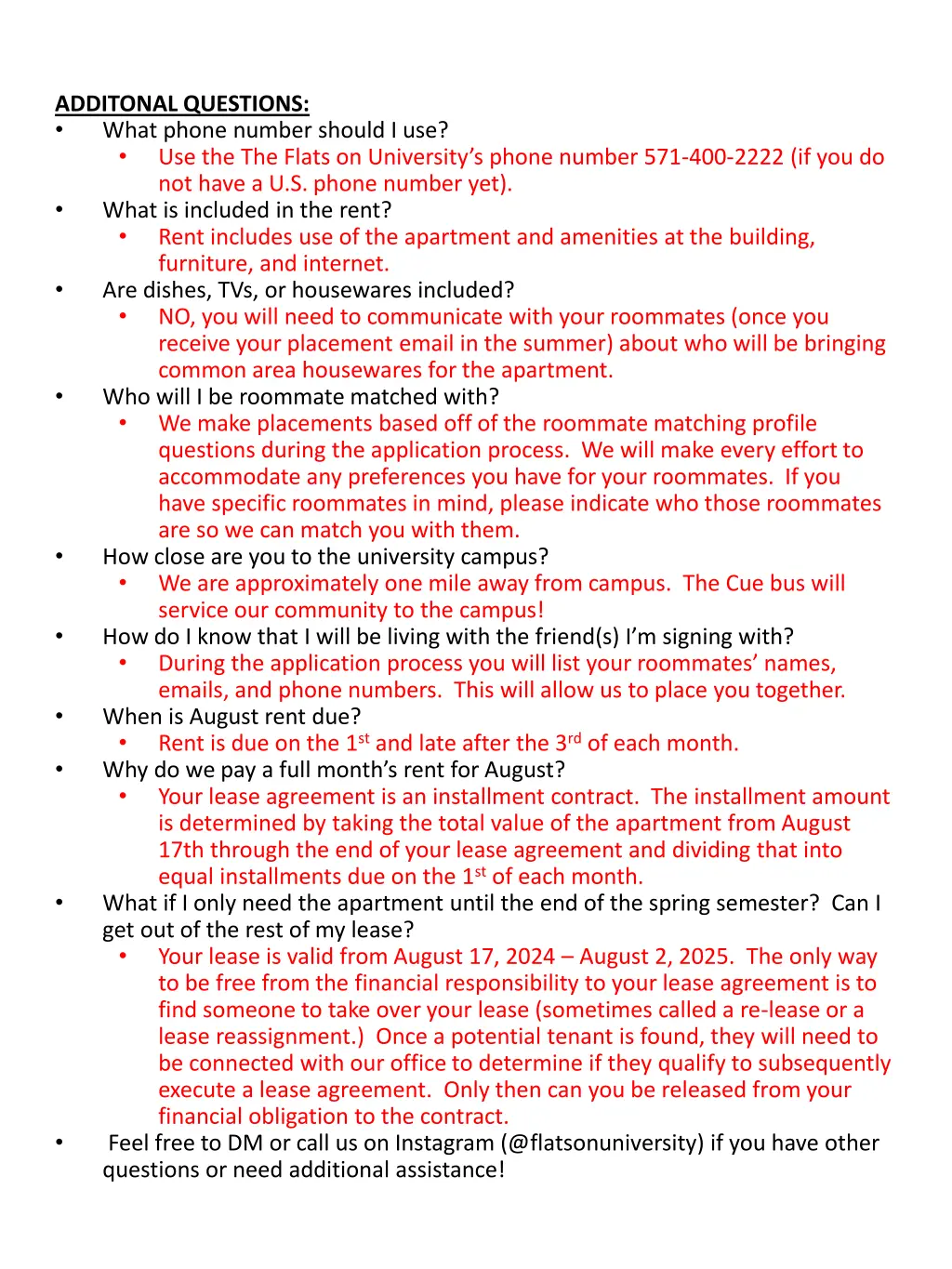 additonal questions what phone number should