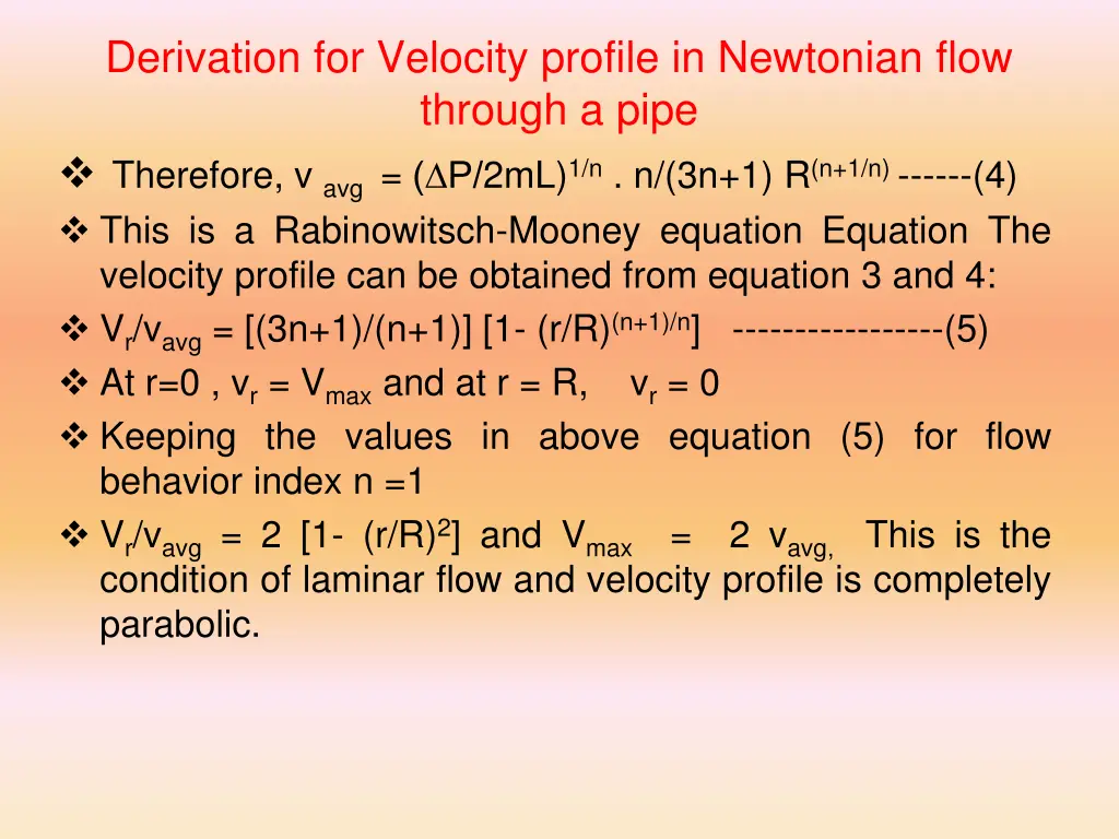 derivation for velocity profile in newtonian flow