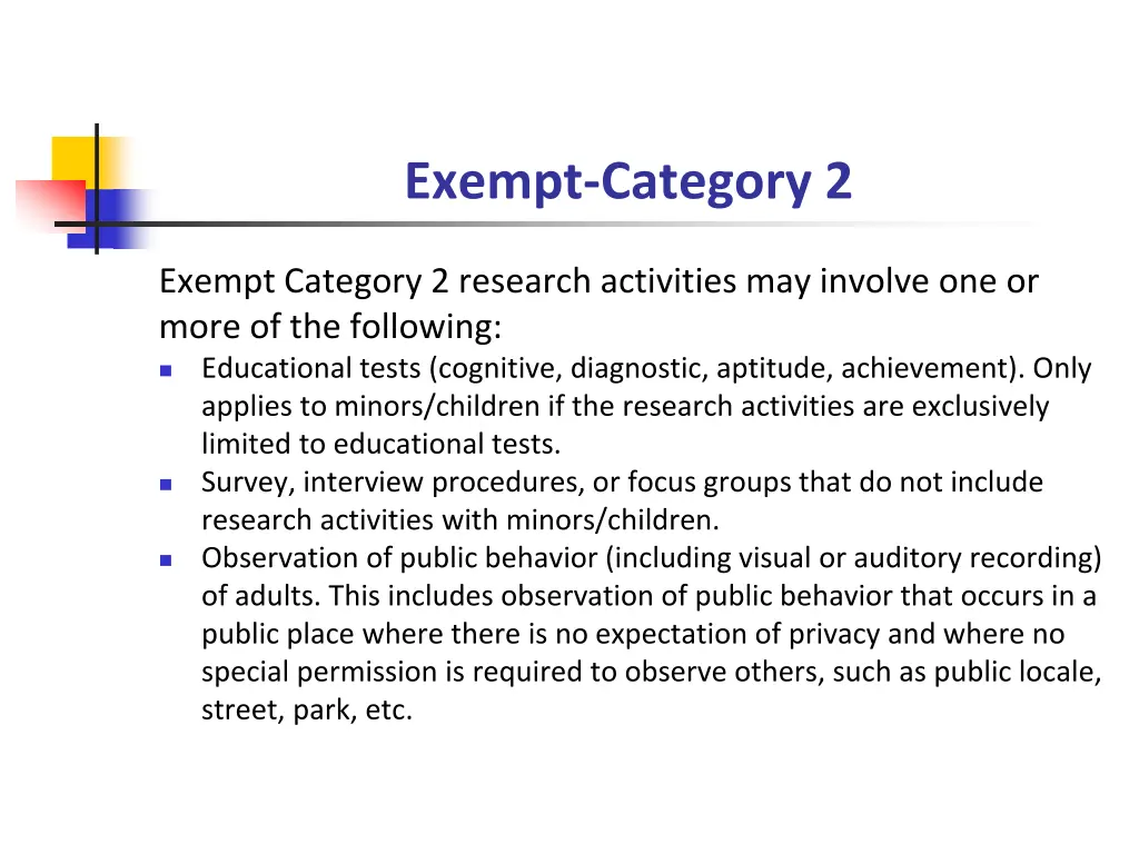 exempt category 2