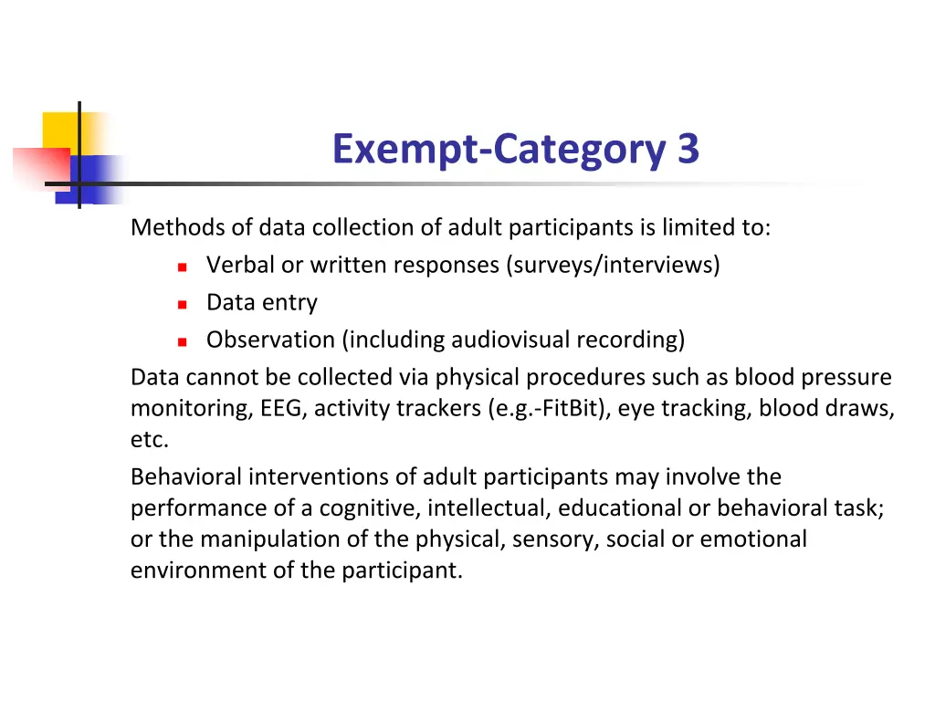 exempt category 3 1