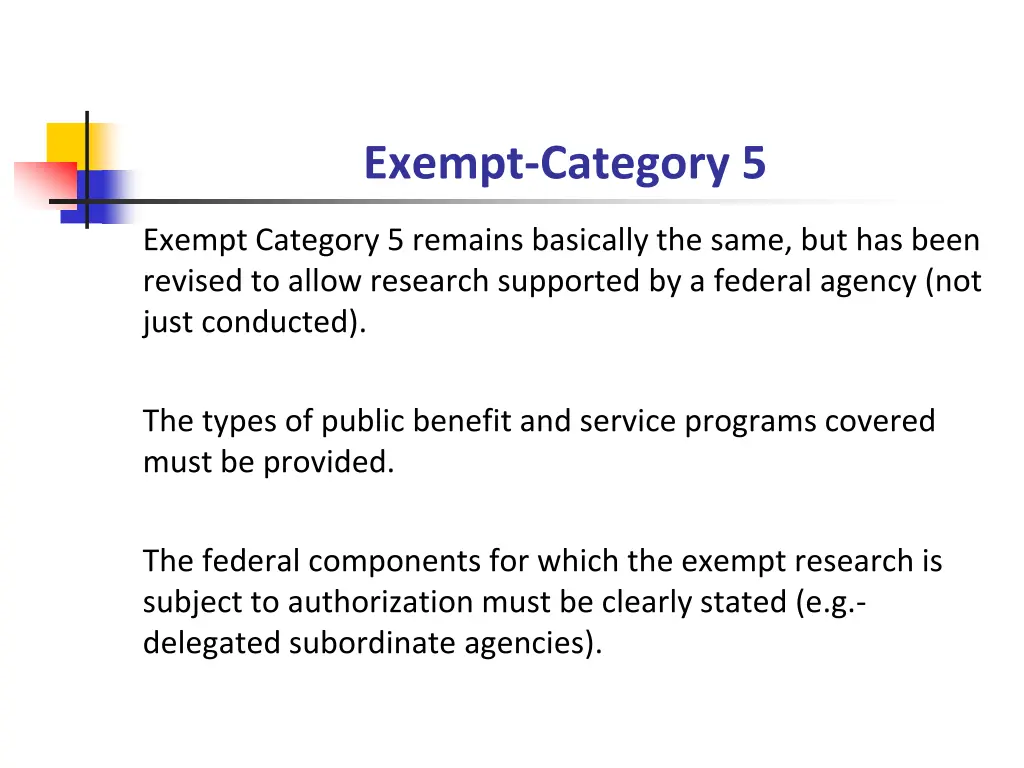 exempt category 5