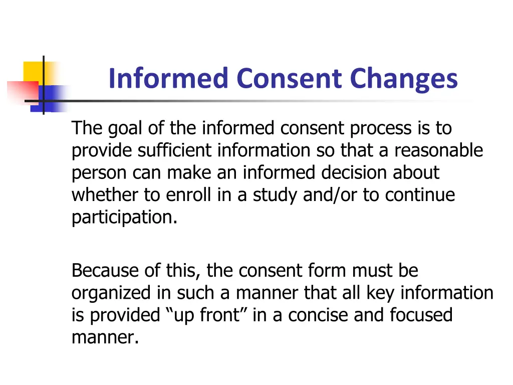 informed consent changes
