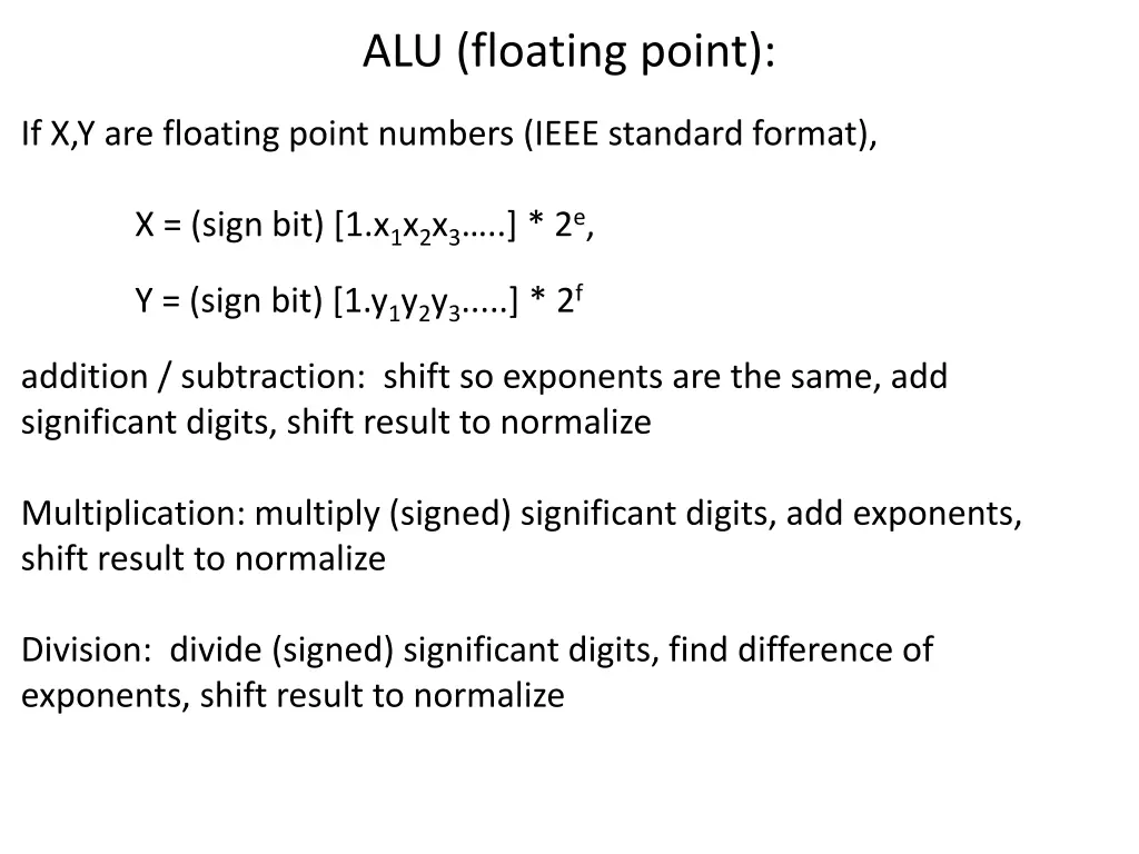 alu floating point