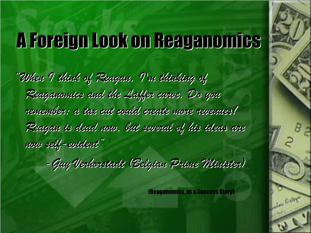 a foreign look on reaganomics